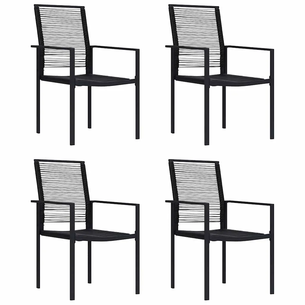 vidaXL Vrtne stolice 4 kom od PVC ratana crne - Venlo