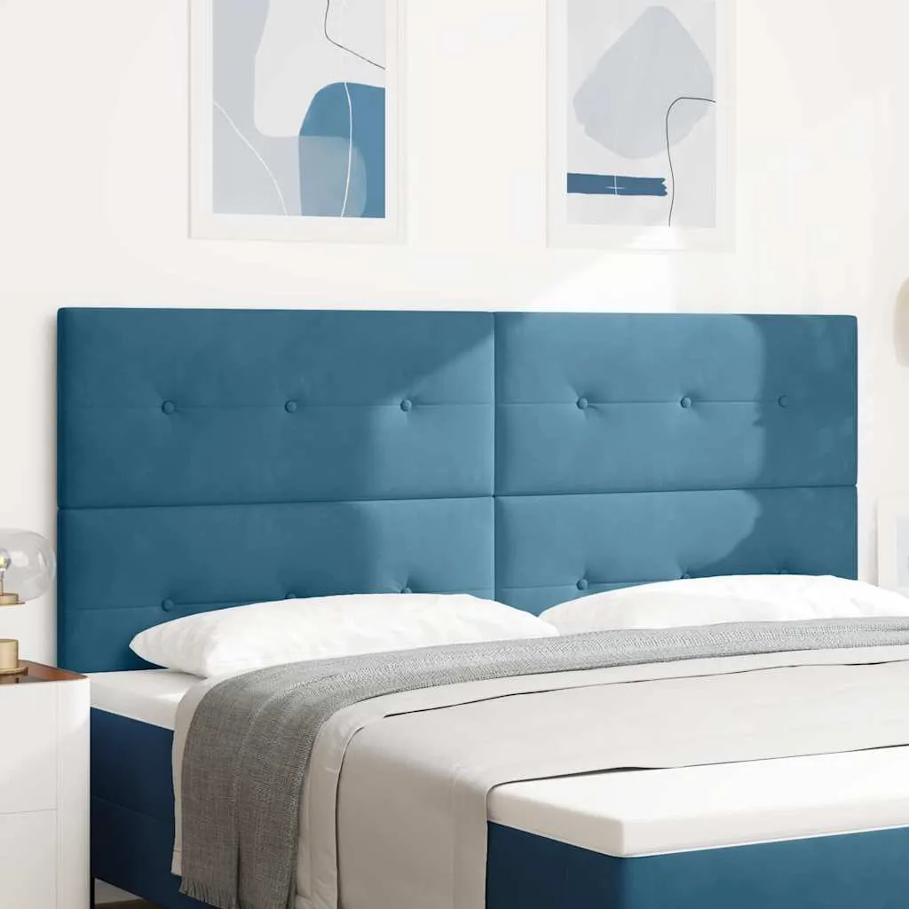 vidaXL LED glava kreveta s LED trakama Plava 200 cm Baršun - Venlo