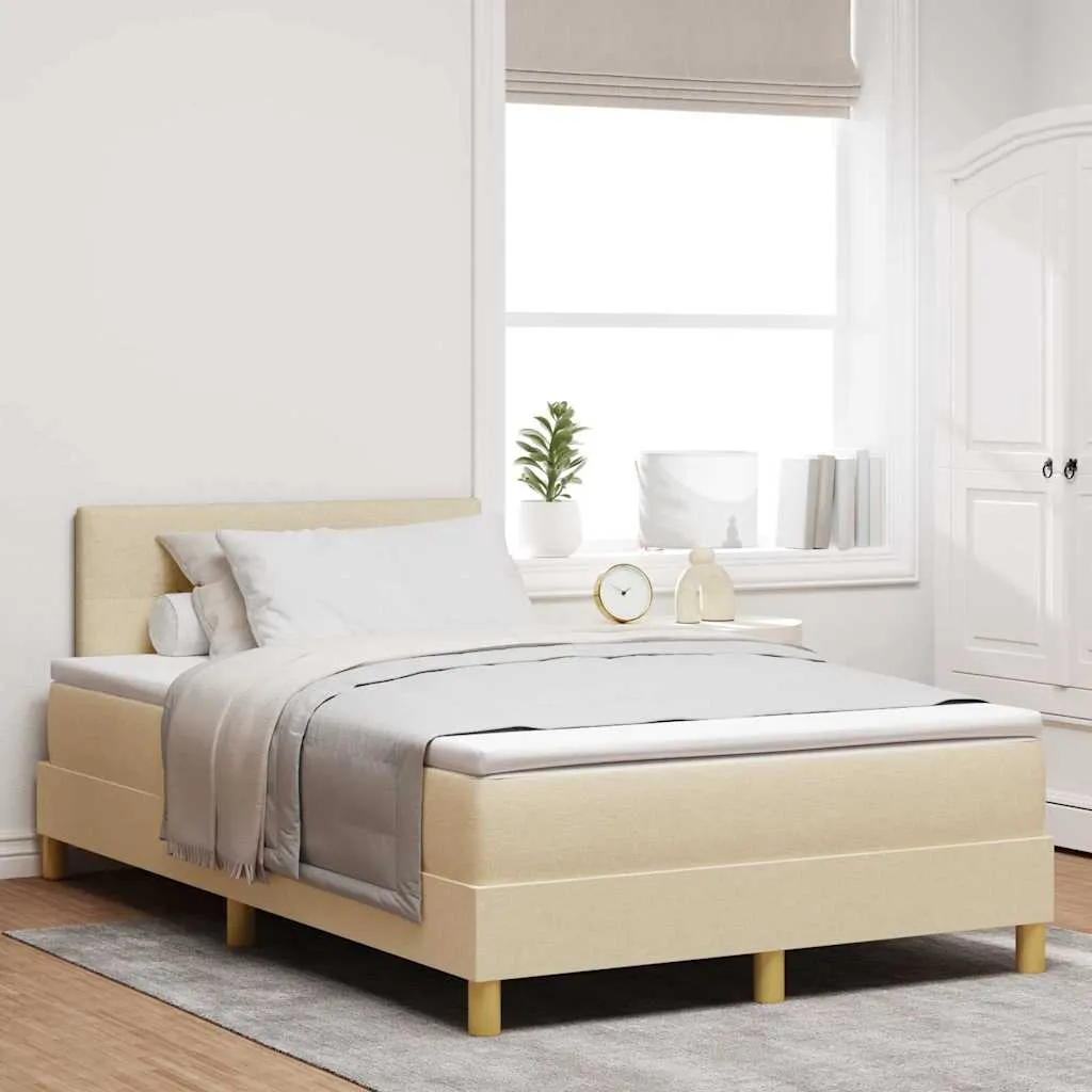 vidaXL Krevet s opruga kutije s jastukom Krema 120 x 190 cm tkanina - Venlo