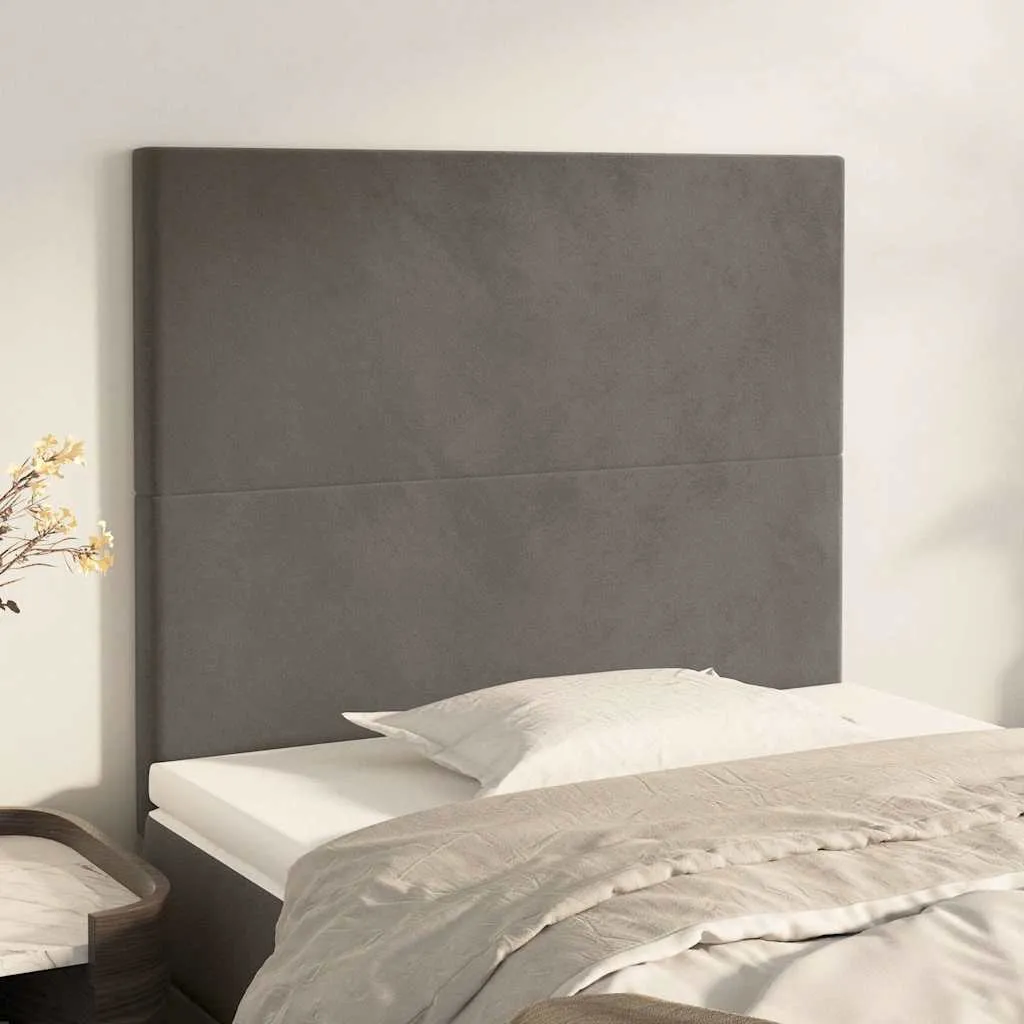vidaXL Uzglavlje tamno sivo 80x5x118/128 cm baršunasto - Venlo