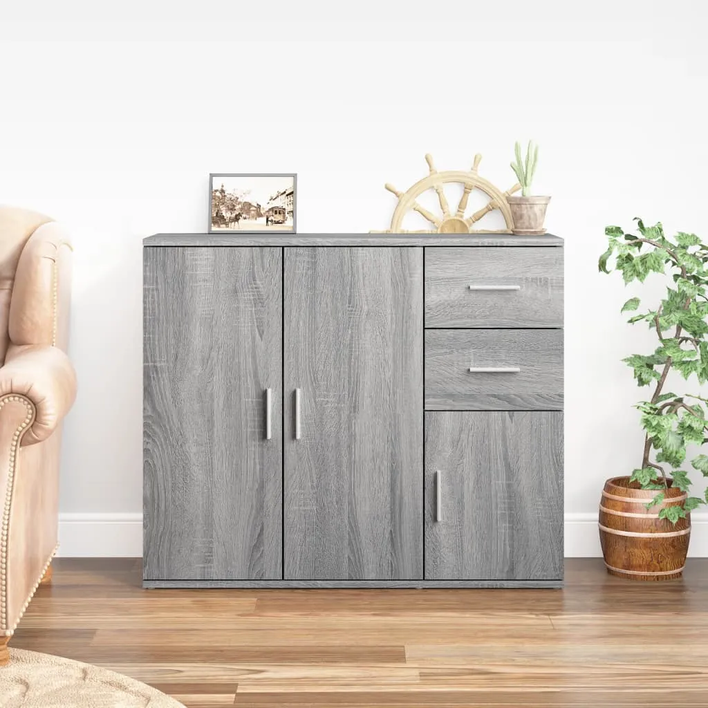 vidaXL Komoda boja sivog hrasta 91x29,5x75 cm od konstruiranog drva - Venlo