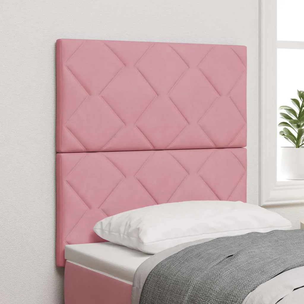 vidaXL LED glava kreveta Ružičasta 80 cm Baršun - Venlo