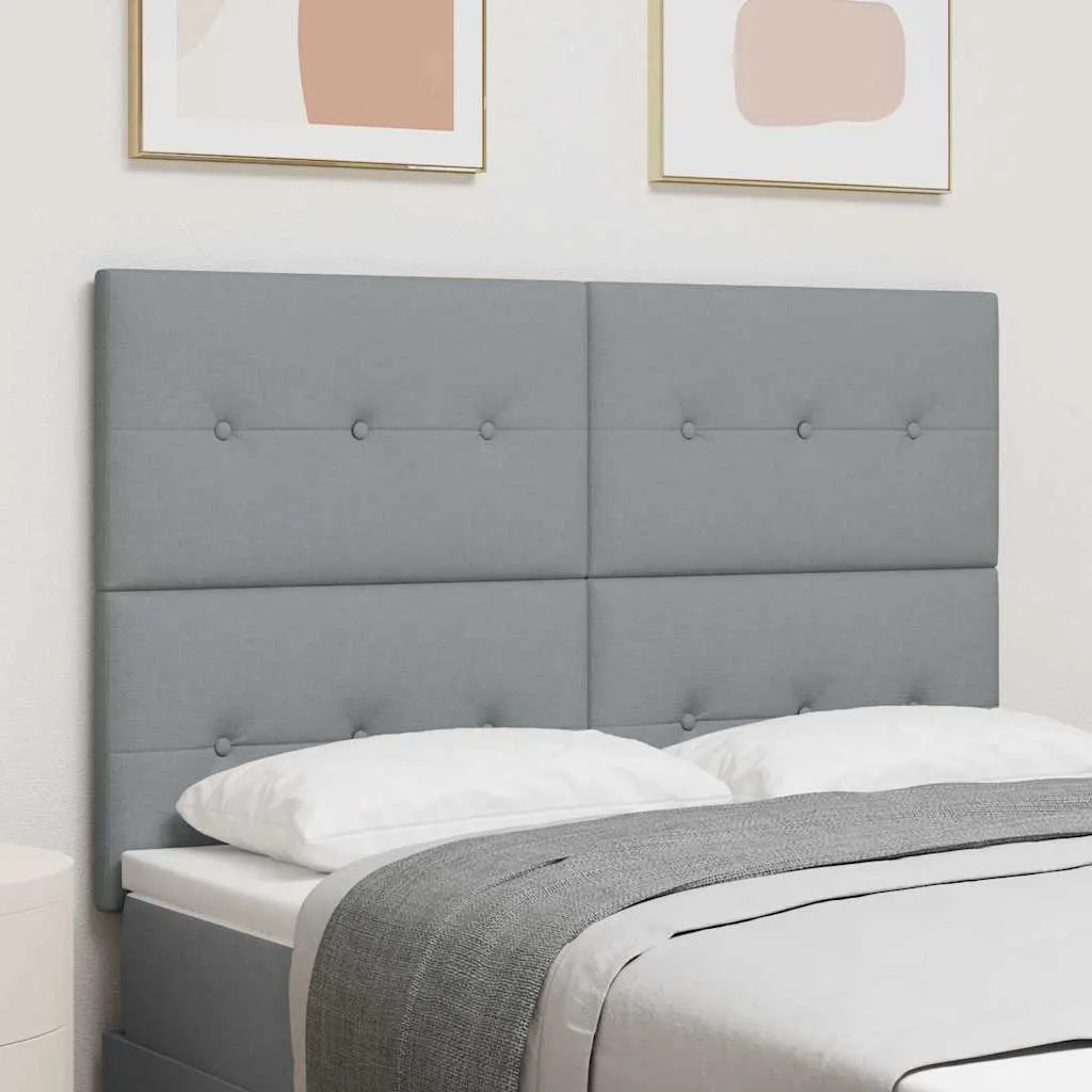 vidaXL LED glava kreveta s LED trakama Svijetlo siva 160 cm tkanina - Venlo