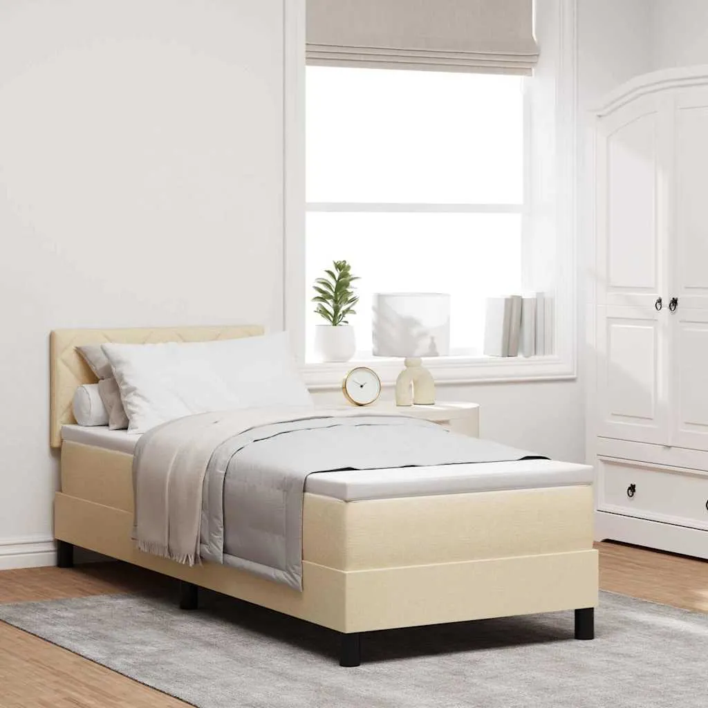 vidaXL Krevet s opruga kutije s uzglavljem Krema 80 x 200 cm tkanina - Venlo
