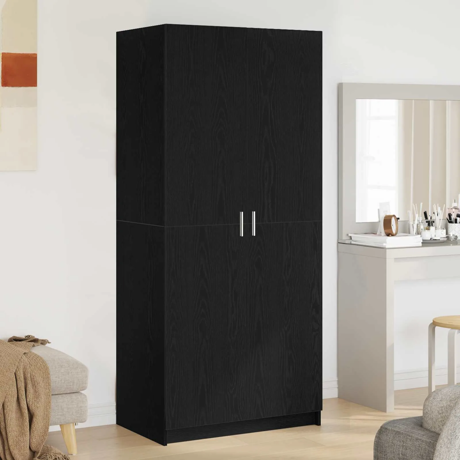 vidaXL Ormarić Crni hrast 80 x 50,5 x 180 cm Konstruirano drvo - Venlo