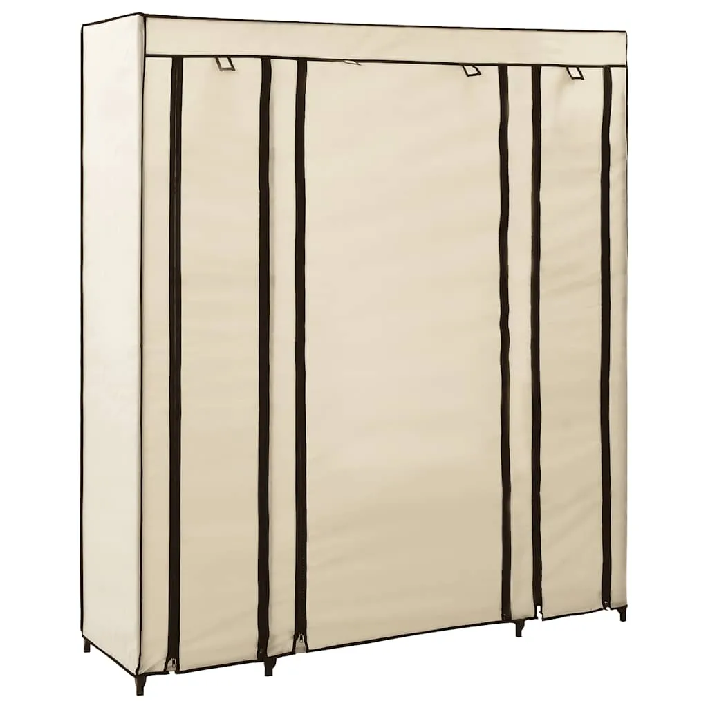 vidaXL Ormar od tkanine s odjeljcima i šipkama krem 150 x 45 x 176 cm - Venlo