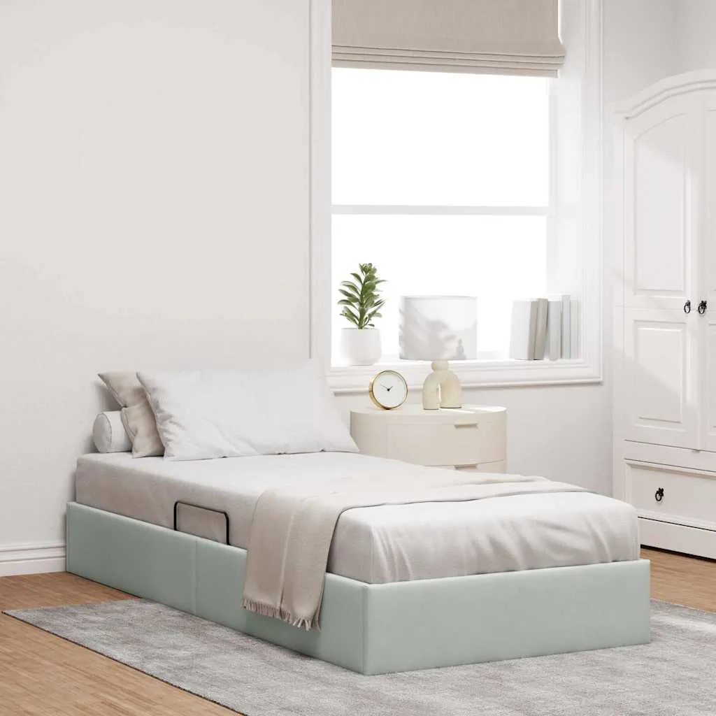 vidaXL Krevet s od storage s pohranom Svjetlosiva 100 x 203 cm Baršun - Venlo
