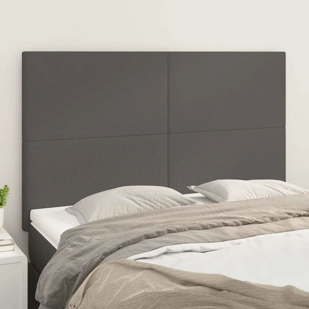 vidaXL Uzglavlje sivo 144x5x118/128 cm umjetna koža - Venlo