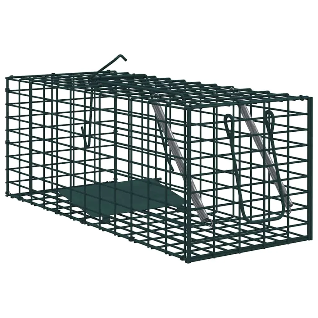 vidaxl zamka za životinje zelena 31 x 13 x 12cm čelik - slika 1
