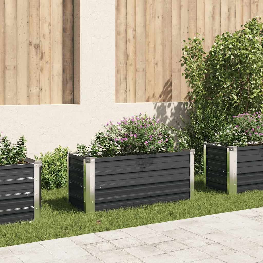 vidaXL Povišena vrtna gredica antracit 100x40x45 cm pocinčani čelik - Venlo