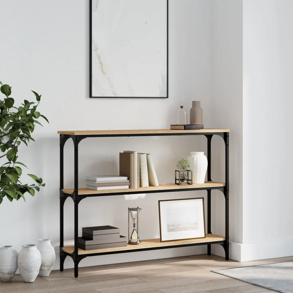 vidaXL Konzolni stol boja hrasta 100 x 22,5 x 75 cm konstruirano drvo - Venlo