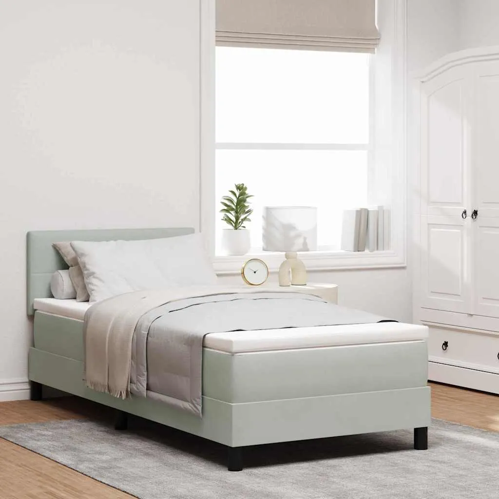 vidaXL Krevet s opruga kutije Svijetlo siva 90 x 200 cm Baršun - Venlo