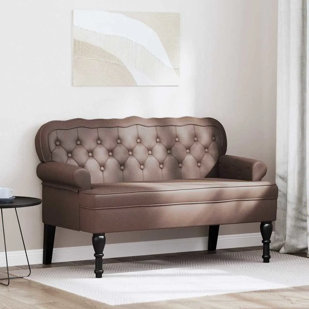 vidaXL Chesterfield klupa Smeđa 119,5 x 64,5 x 75 cm Lažna koža - Venlo