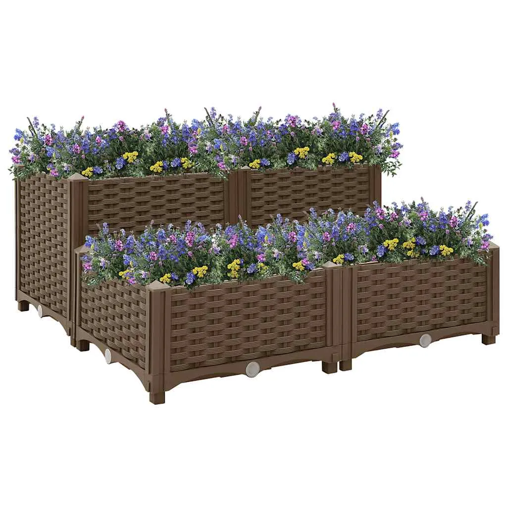 vidaXL Povišena gredica 80 x 80 x 38 cm od polipropilena - Venlo
