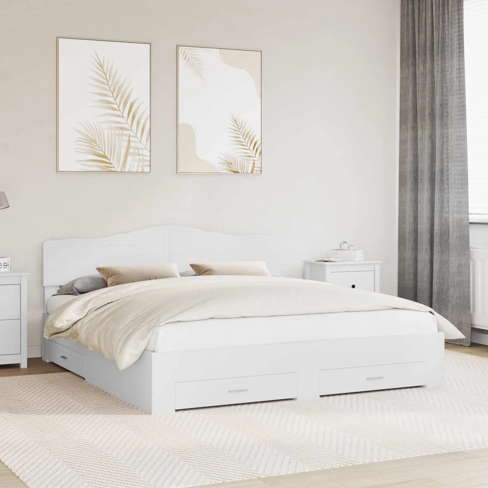 vidaXL Krevetna konstrukcija Bijelo 180 x 200 cm Konstruirano drvo - Venlo