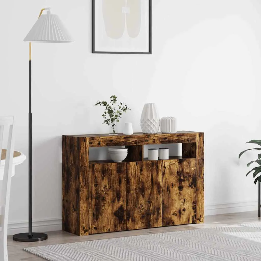 vidaXL Kreveta Dimljeni hrast 116 x 30 x 75 cm Konstruirano drvo - Venlo