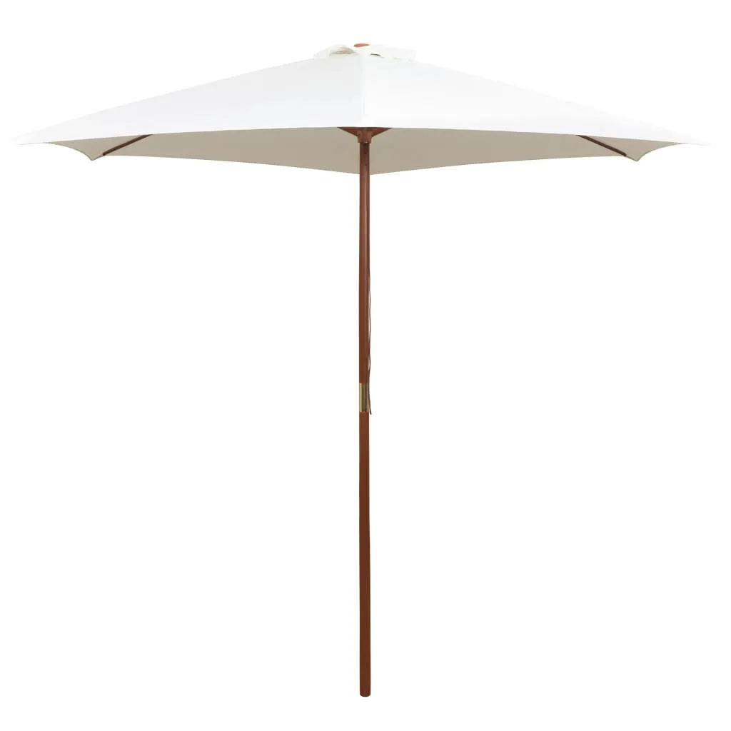 vidaXL Suncobran 270 x 270 cm s drvenim stupom krem bijeli - Venlo