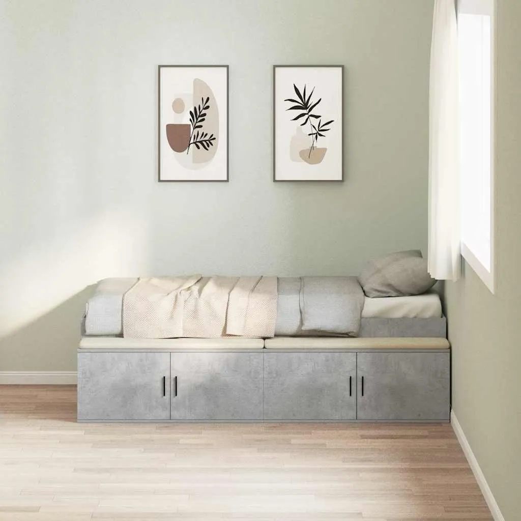 vidaXL Krevetna konstrukcija s ladicama Betonski sivi 90 x 200 cm - Venlo