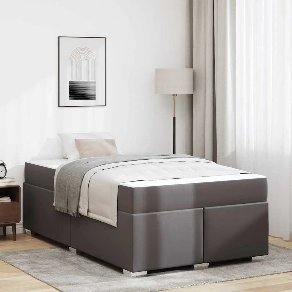 vidaXL Krevetna konstrukcija Siva 120 x 200 cm PVC - Venlo