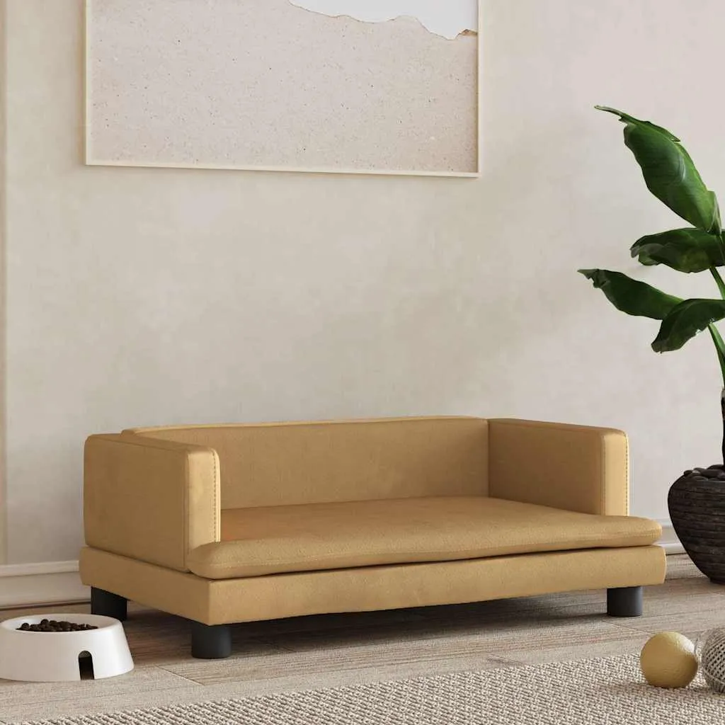 vidaXL Krevet za pse smeđi 80 x 45 x 30 cm baršunasti - Venlo