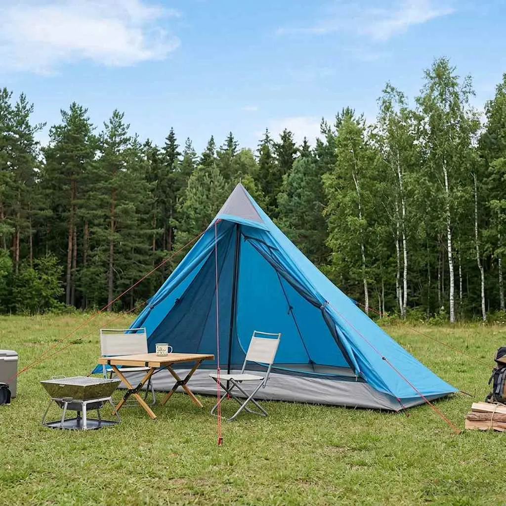vidaxl šator za planinarenje 222 x 85 x 125 cm plava - slika 1