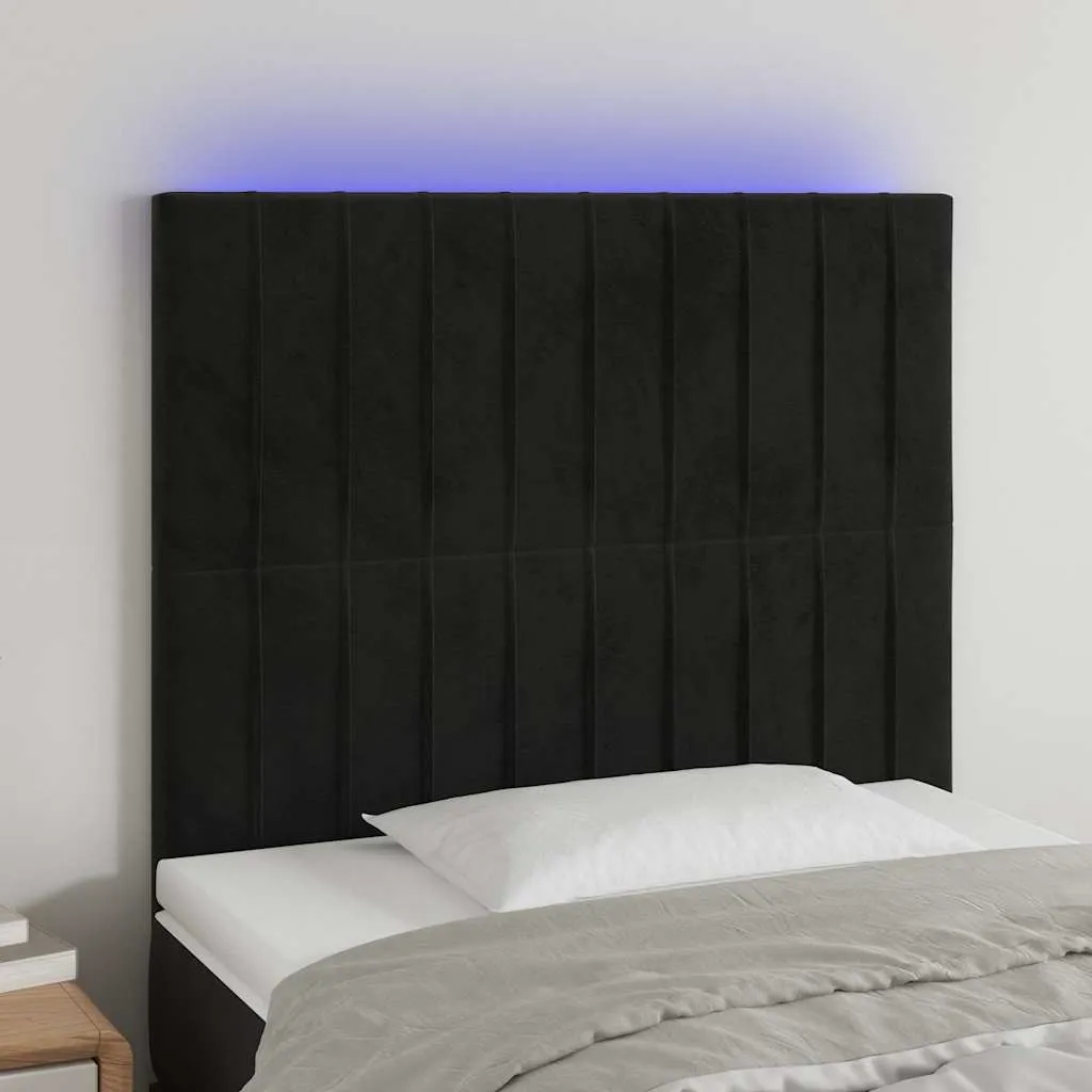 vidaXL LED uzglavlje crno 90x5x118/128 cm baršunasto - Venlo