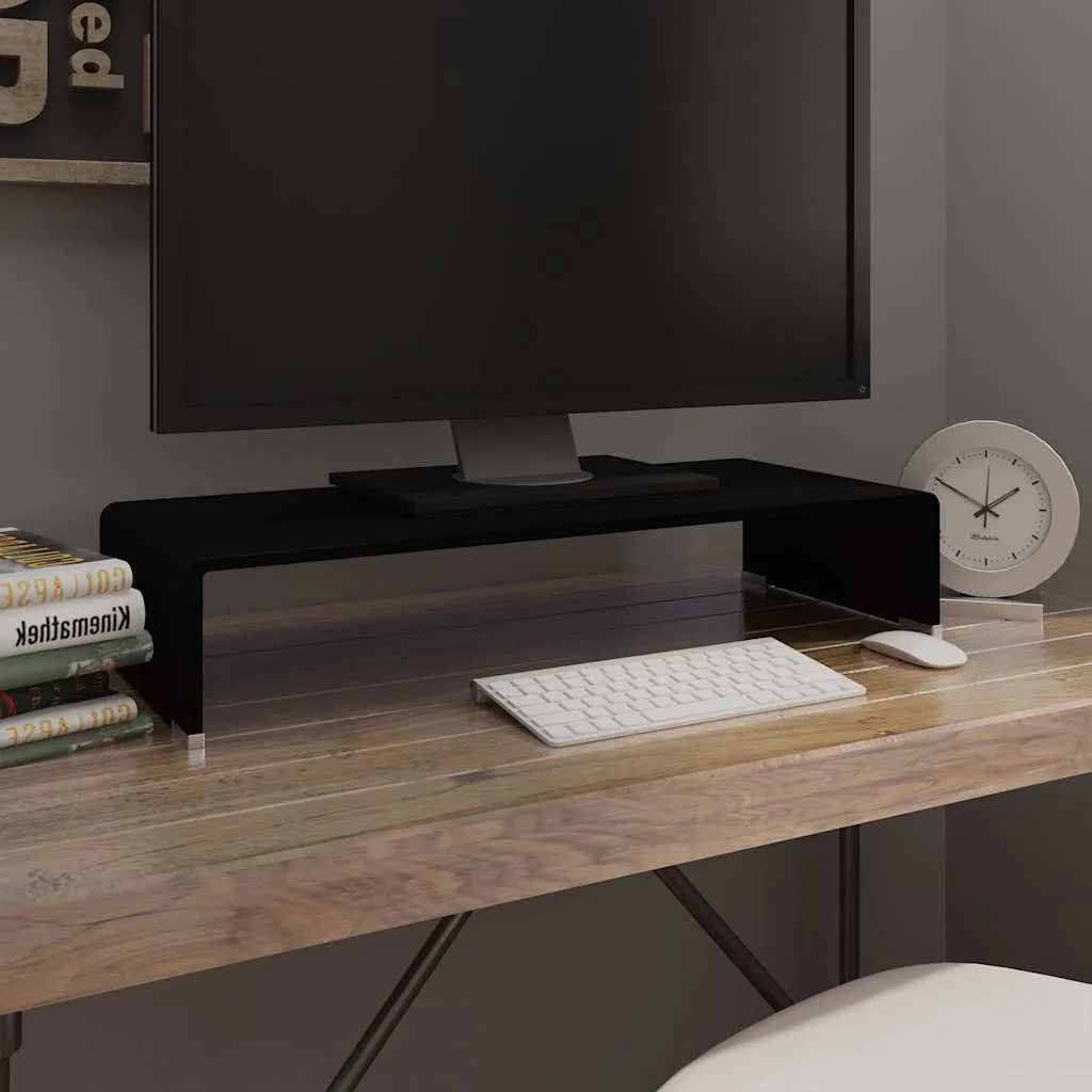 vidaXL Stalak za TV/Monitor Stakleni Crni 70x30x13 cm - Venlo