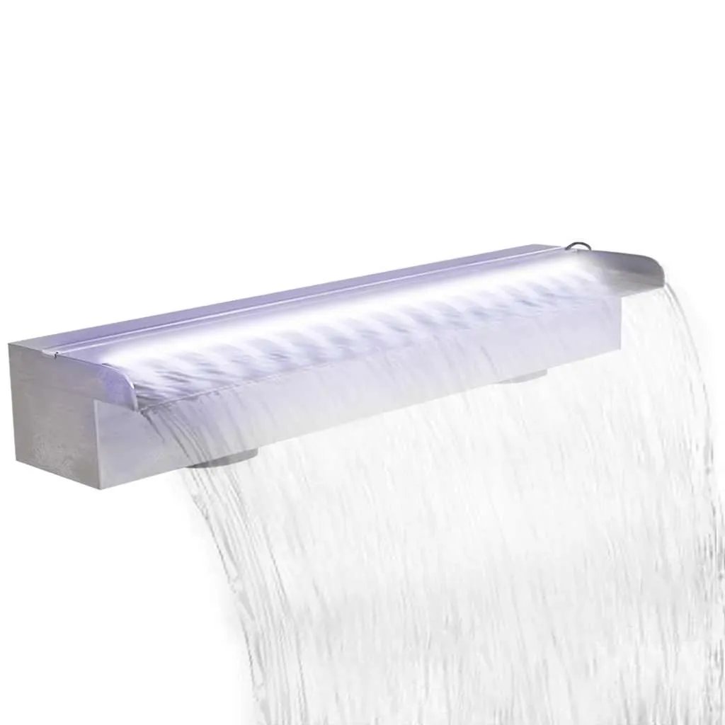 vidaXL Pravokutna fontana za bazen s LED svjetlom nehrđajući čelik 60 cm - Venlo