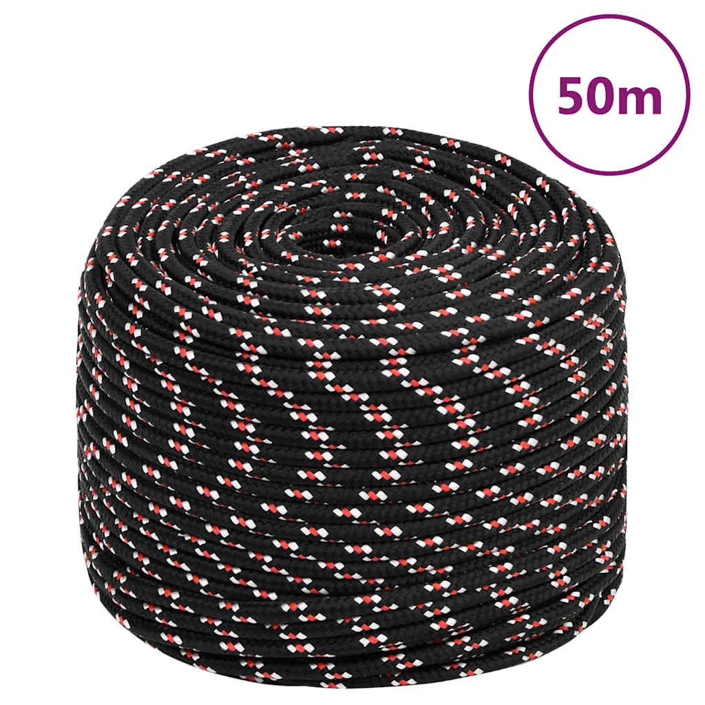 vidaxl brodski konop crni 8 mm 50 m od polipropilena - slika 1