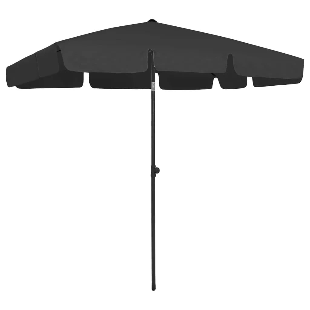 vidaXL Suncobran za plažu crni 200 x 125 cm - Venlo