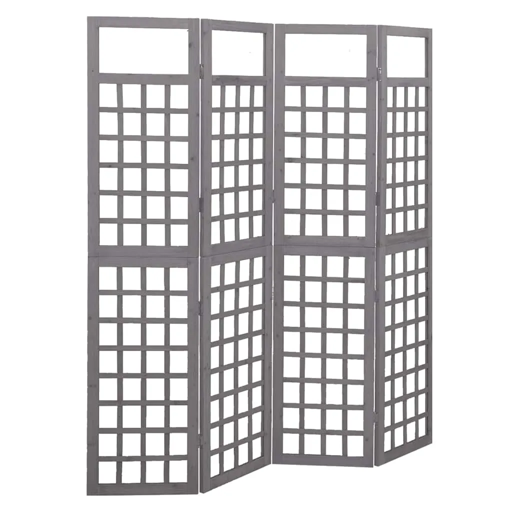 vidaXL Sobna pregrada / rešetka s 3 panela od jelovine siva 161x180 cm - Venlo