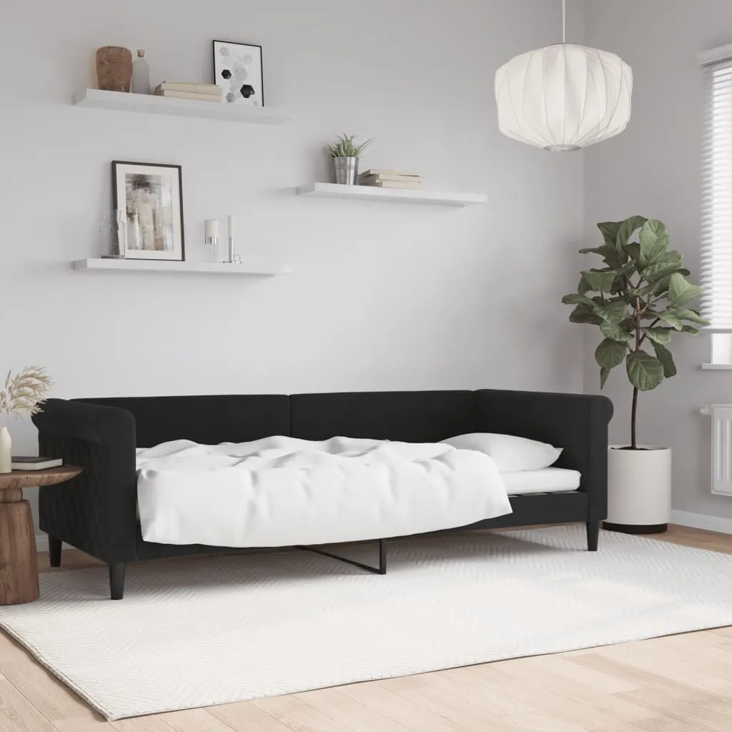vidaXL Dnevni krevet crni 80 x 200 cm baršunasti - Venlo