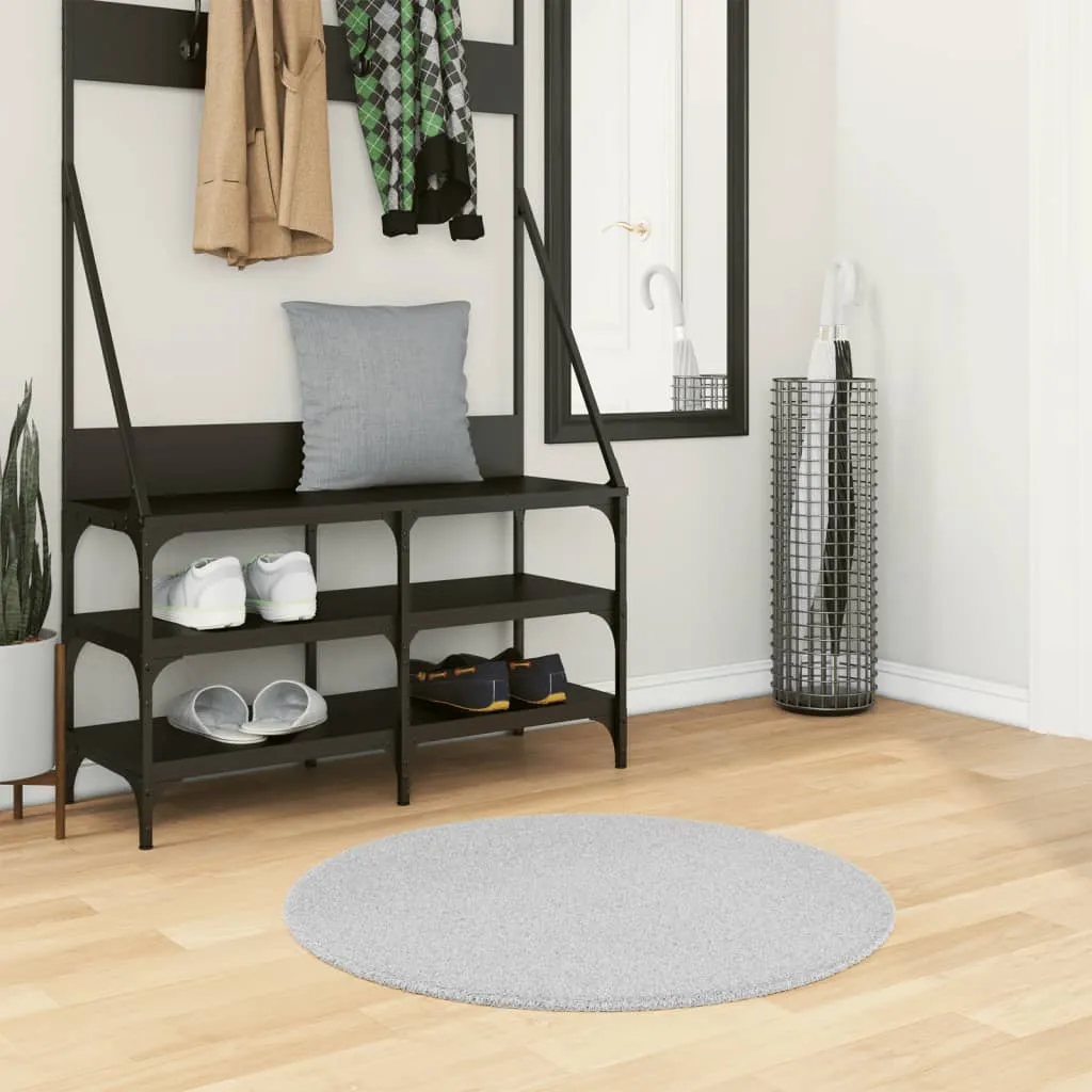 vidaXL Tepih HUARTE kratkih vlakana mekani i perivi sivi Ø 80 cm - Venlo