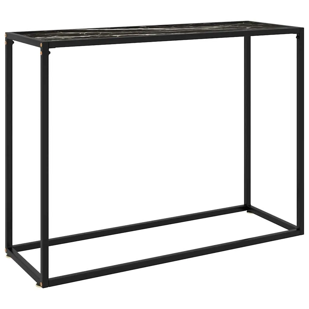 vidaXL Konzolni stol crni 100 x 35 x 75 cm od kaljenog stakla - Venlo