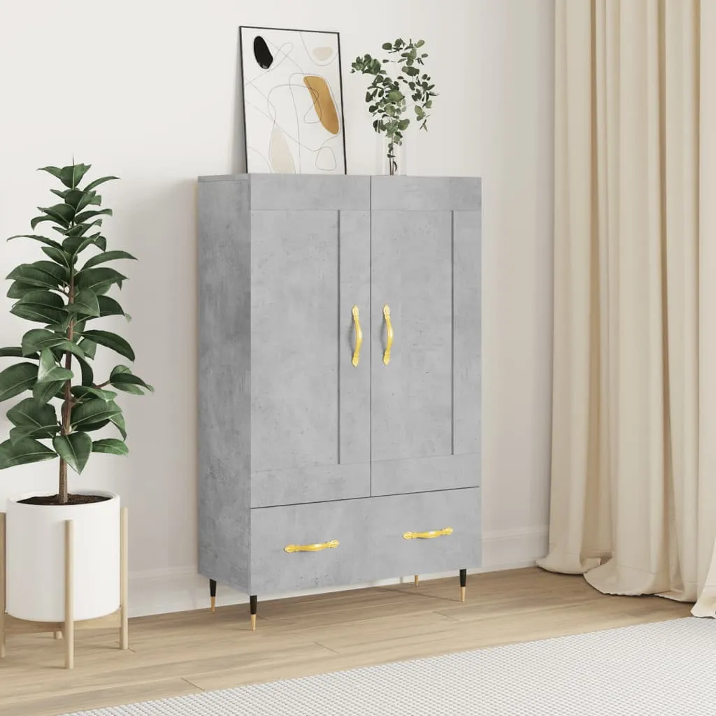 vidaXL Visoka komoda boja betona 69,5 x 31 x 115 cm konstruirano drvo - Venlo