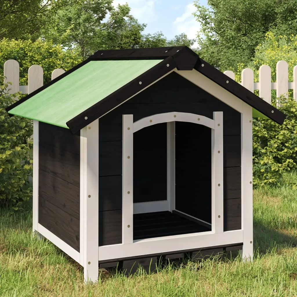 vidaxl kućica za pse siva 65 x 65 x 61,5 cm od masivne borovine - slika 1