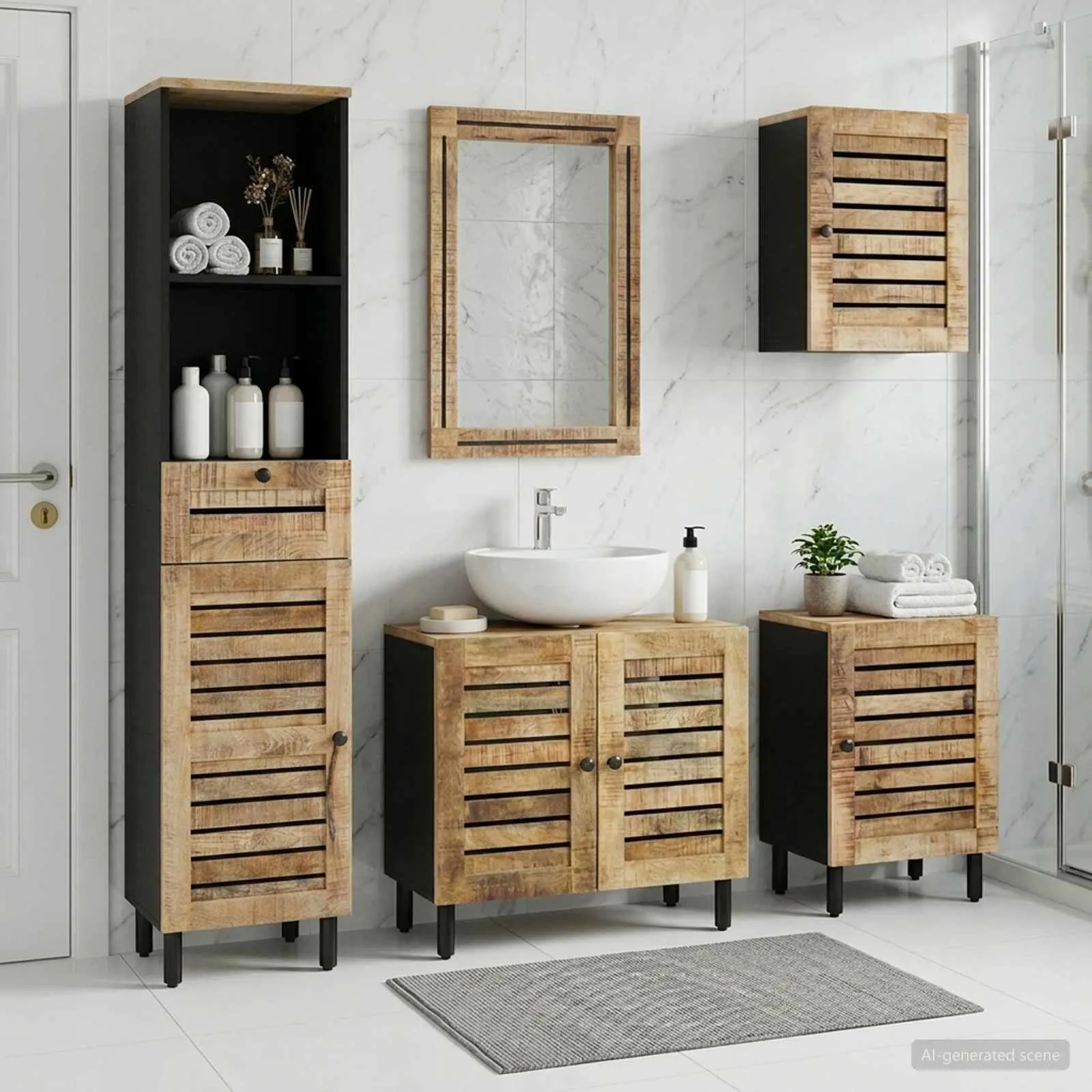 vidaXL Set ormarića za kupaonicu 5 kom. Prirodna 38 x 33 x 160 cm - Venlo