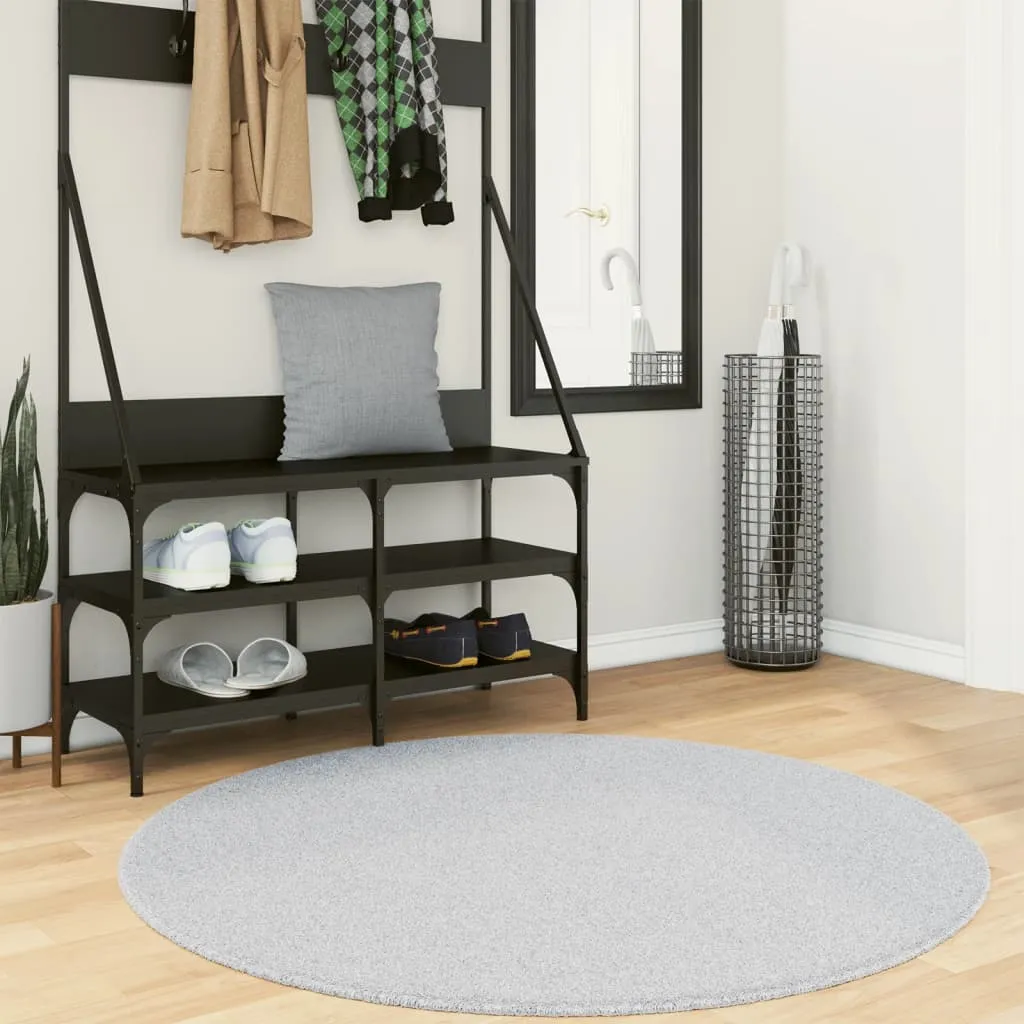 vidaXL Tepih HUARTE kratkih vlakana mekani i perivi sivi Ø 120 cm - Venlo