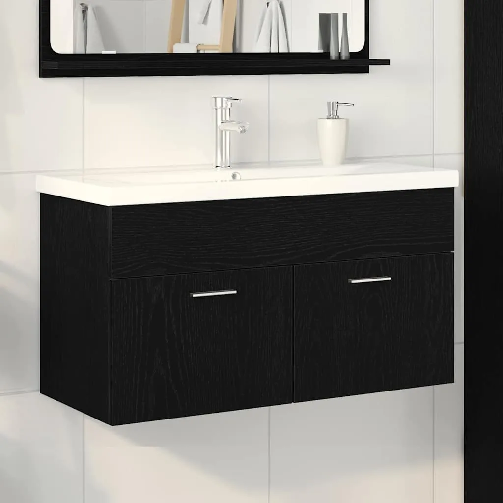 vidaXL Kupaonski ormar Crni hrast 90 x 38,5 x 46 cm Konstruirano drvo - Venlo
