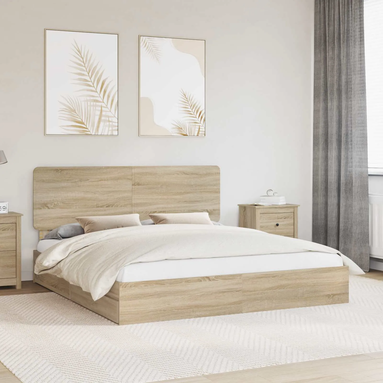 vidaXL Krevet s od storage Sonoma hrast 180 x 200 cm Konstruirano drvo - Venlo