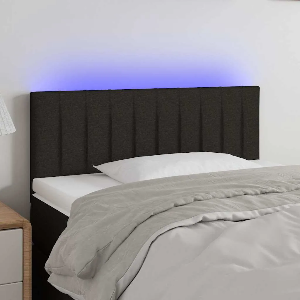 vidaXL LED uzglavlje crno 80 x 5 x 78/88 cm od tkanine - Venlo