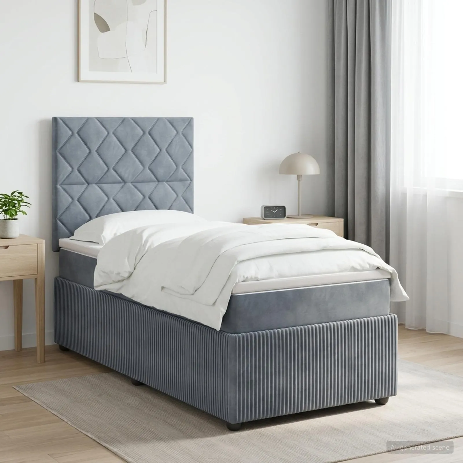 vidaXL Boxspring krevet s madracem Tamnosiva 80 x 200 cm Baršun - Venlo
