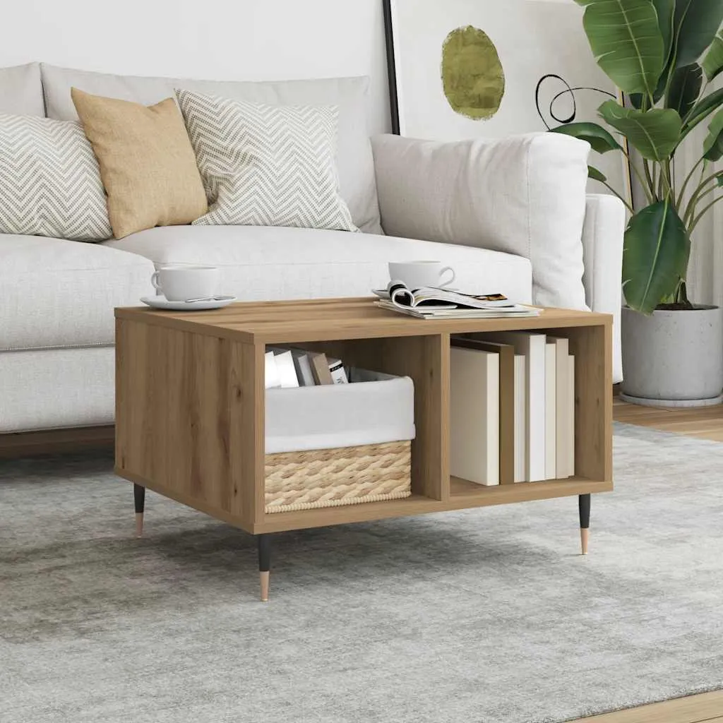 vidaxl stol za kavu artisan hrast 60x50x36,5 cm izrađeno drvo - slika 1