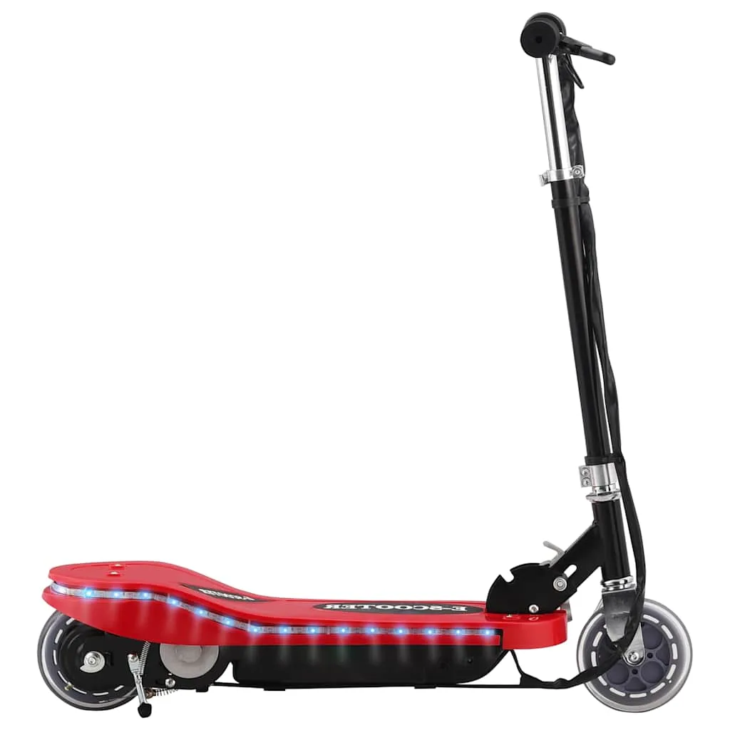 vidaxl električni romobil s led svjetlima 120 w crveni - slika 1