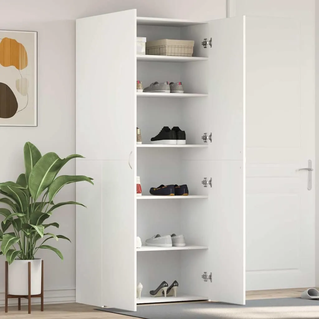 vidaXL Ormar za cipele 80 x 35.5 x 180 cm Konstruirano drvo Bijelo - Venlo