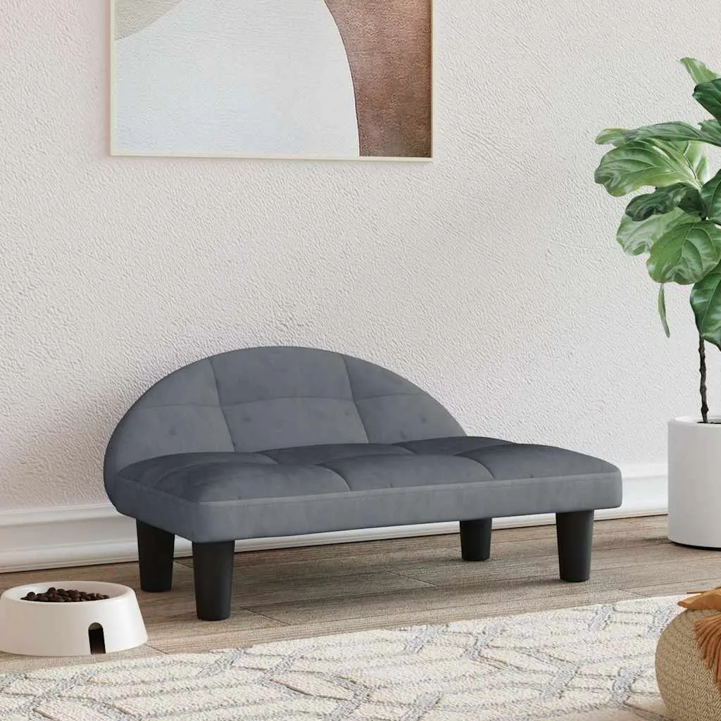 vidaxl krevet za pse tamnosivi 70x52x30 cm baršunasti - slika 1