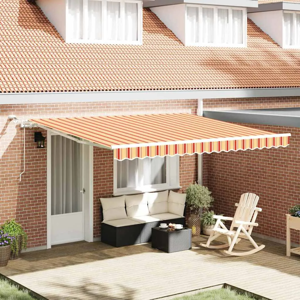 vidaXL Povlačivi tende Žuta i narančasta 400 × 300 cm Poliester - Venlo