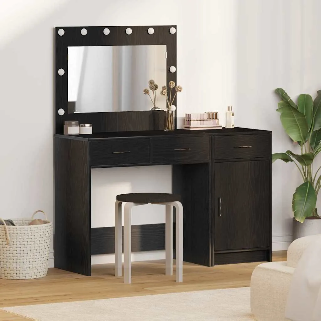 vidaXL Toaletni stol 2 kom. Crna 40 x 41 x 75 cm Konstruirano drvo - Venlo