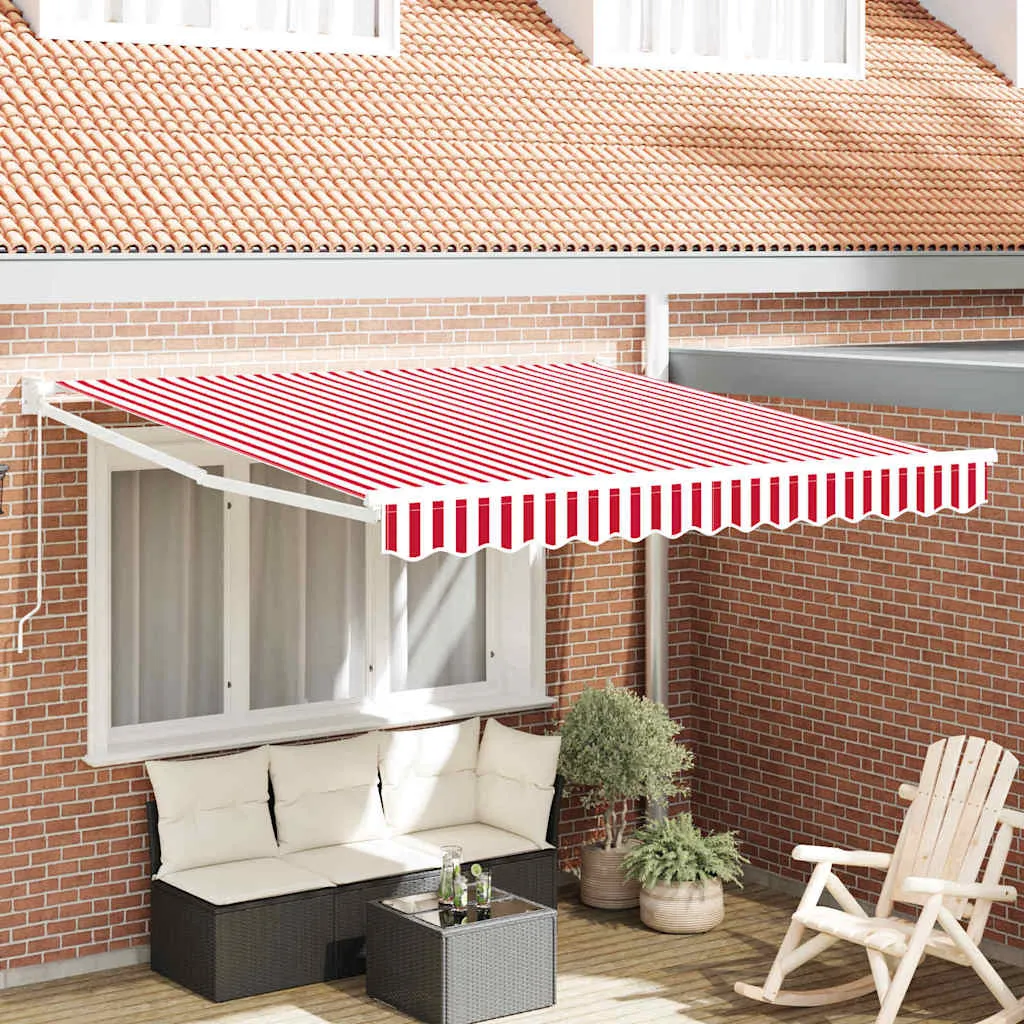 vidaXL Povlačivi tende Crvena i bijela 300 x 250 cm - Venlo