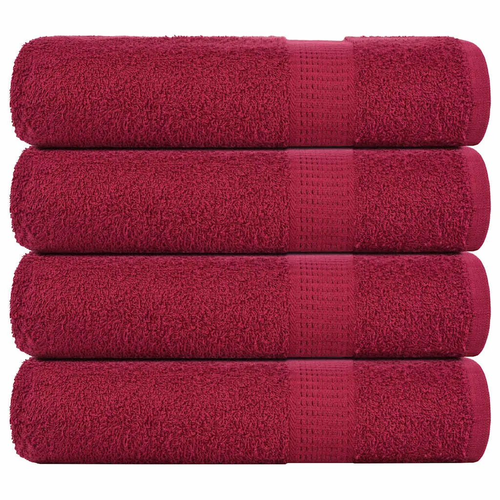 vidaxl ručnici za kupanje frogn 4 kom bordo 100x150 cm 360 g/m² - slika 1